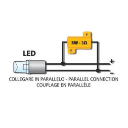 Resistenza lampade LED \n3 Ohm - 5Watt | Topgear.it