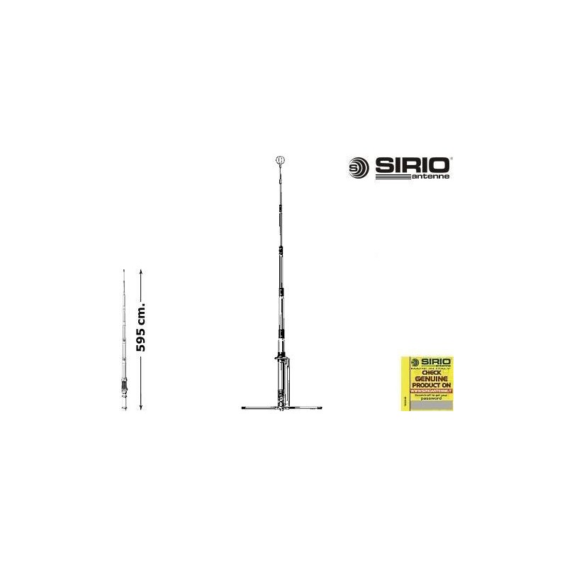 Antenna CB fissa - 595 cm - Sirio GPE 5/8 | Topgear.it Antenna CB fissa - 595 cm - Sirio GPE 5/8 | Topgear.it