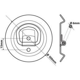 Anello di ancoraggio zincato con placca per incasso | Topgear.it