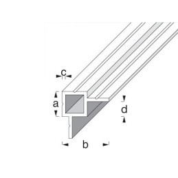 Profilato quadrato con 2 lati - 100 cm. | Topgear.it