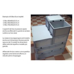 Cassa con coperchio incernierato, sovrapponibile 40x30x23,5 cm | Topgear.it