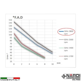 Compressore aria 230V Nardi Esprit 60/2 Silenced 210 l/m con serbat...