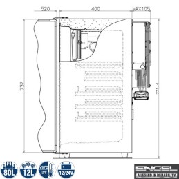 Frigorifero a compressore Engel SD90F-D-B / CK-100 - 92 litri | Top...