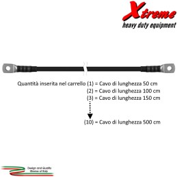 Cavo da 70 mm2 con due capocorda crimpati - Rosso / Nero | Topgear.it