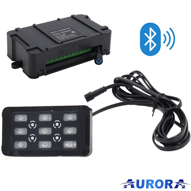 Pannello interruttori con box relé + Bluetooth - 9 circuiti | Topge...