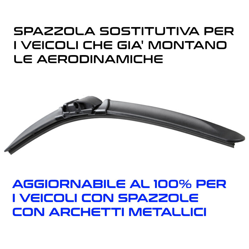 Spazzola aerodinamica adatta anche su vetture che montano le tradiz...