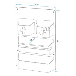 Organizer a 4 scomparti per sportello di servizio del camper