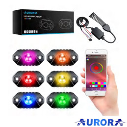 Faro LED Rock Light - Espansione 45° 54W - Kit 6 fari a colori RGB | Topgear.it