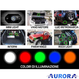 Faro LED Rock Light - Espansione 45° 54W - Kit 6 fari a colori RGB | Topgear.it