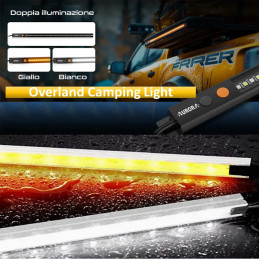 Barra LED 3 colori (Bianco, Giallo e Ambra repellente insetti) per Camper, Barca, Tenda, Campeggio  -  66 cm | TOPGEAR.IT