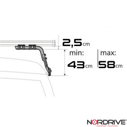 Kargo Rack System - Piedi per barre portatutto per veicoli con grondina con altezza regolabile da 22 a 37 cm | Topgear.it