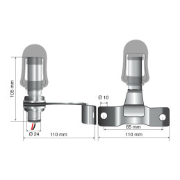 Fix-5 - Perno con spinotto DIN per lampade rotanti | Topgear.it