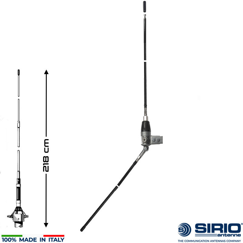 Antenna CB fissa - 218 cm - Sirio Boomerang W in fibra di vetro | Topgear.it