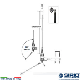 Antenna CB fissa - 218 cm - Sirio Boomerang W in fibra di vetro | Topgear.it