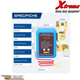 Stacca batteria con telecomando 12V/24V 240A con voltmetro LED | TOPGEAR.IT