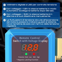Stacca batteria con telecomando 12V/24V 240A con voltmetro LED | TOPGEAR.IT